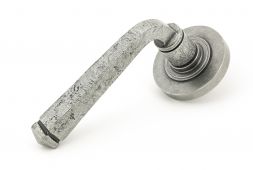 45631 From The Anvil Pewter Avon Round Lever on Rose Set &lpar;Plain&rpar;