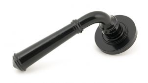 45635 From The Anvil Black Regency Lever on Rose Set &lpar;Plain&rpar;