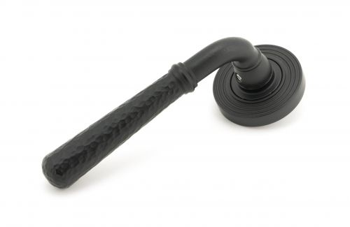 Click Here To Enlarge This Photo Of 45653 From The Anvil Matt Black Hammered Newbury Lever on Rose Set &lpar;Beehive&rpar;