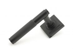 45678 From The Anvil Matt Black Brompton Lever on Rose Set &lpar;Square&rpar;