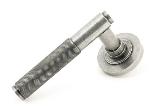 Click Here To Enlarge This Photo Of 45679 From The Anvil Pewter Brompton Lever on Rose Set &lpar;Plain&rpar;