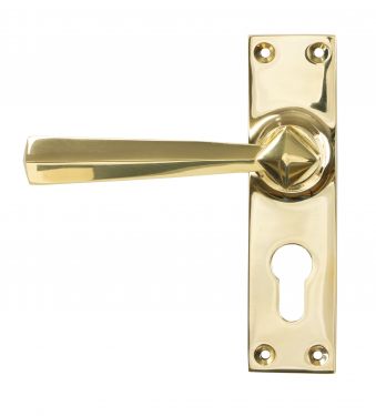 Click Here To Enlarge This Photo Of 45761 From The Anvil Polished Brass Straight Lever Euro Lock Set