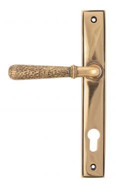 Click Here To Enlarge This Photo Of 45774 From The Anvil Polished Bronze Hammered Newbury Slimline Espag&period; Lock Set - 92mm centres - 212mm screw centres