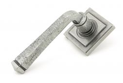 49968 From The Anvil Pewter Avon Round Lever on Rose Set &lpar;Square&rpar; - Unsprung