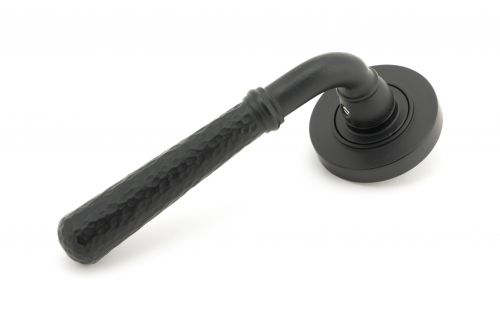 Click Here To Enlarge This Photo Of 49985 From The Anvil Matt Black Hammered Newbury Lever on Rose Set &lpar;Plain&rpar; - Unsprung