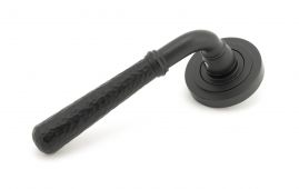49986 From The Anvil Matt Black Hammered Newbury Lever on Rose Set &lpar;Art Deco&rpar; - Unsprung