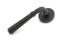 49987 From The Anvil Matt Black Hammered Newbury Lever on Rose Set &lpar;Beehive&rpar; - Unsprung