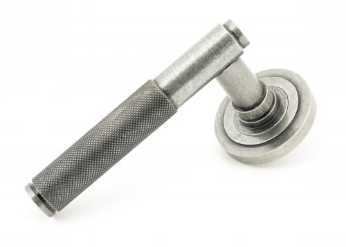 Click Here To Enlarge This Photo Of 50014 From The Anvil Pewter Brompton Lever on Rose Set &lpar;Art Deco&rpar; - Unsprung