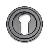 45720 From The Anvil Black Round Euro Escutcheon &lpar;Art Deco&rpar;