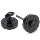 45744 From The Anvil Black Round Thumbturn Set &lpar;Art Deco&rpar;