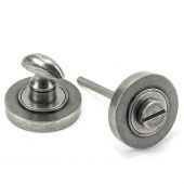 45751 From The Anvil Pewter Round Thumbturn Set &lpar;Plain&rpar;