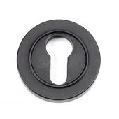 49540 From The Anvil Matt Black Round Euro Escutcheon &lpar;Plain&rpar;