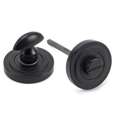 Click Here To Enlarge This Photo Of 49545 From The Anvil Matt Black Round Thumbturn Set &lpar;Art Deco&rpar;