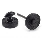 49546 From The Anvil Matt Black Round Thumbturn Set &lpar;Beehive&rpar;