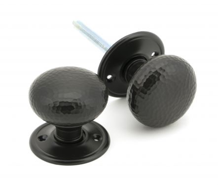 Click Here To Enlarge This Photo Of 46034 From The Anvil Aged Bronze Hammered Mushroom Mortice&sol;Rim Knob Set