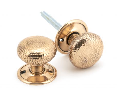 Click Here To Enlarge This Photo Of 46035 From The Anvil Polished Bronze Hammered Mushroom Mortice&sol;Rim Knob Set