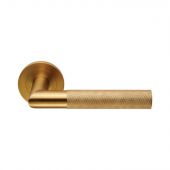 SWL1169SPVD - Carlisle Brass Eurospec 'Crown' Knurled Lever on Round Rose &lpar;G304&rpar; Satin Brass PVD