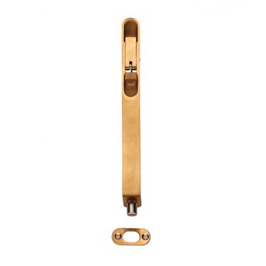 Click Here To Enlarge This Photo Of FBT1008SPVD&sol;R - Carlisle Brass Eurospec 8" Lever Action Flush Bolt &lpar;Radius&rpar; Satin Brass