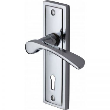 Click Here To Enlarge This Photo Of BOS1000-PC M&period;Marcus Sorrento Door Handle Lever Lock Boston Design Polished Chrome Finish