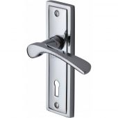 BOS1000-PC M&period;Marcus Sorrento Door Handle Lever Lock Boston Design Polished Chrome Finish