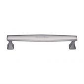 C0334 160-SC Heritage Brass Cabinet Pull Deco Design 160mm ctc Satin Chrome Finish