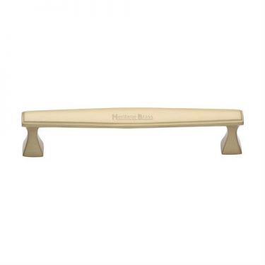 Click Here To Enlarge This Photo Of C0334 203-SB Heritage Brass Cabinet Pull Deco Design 203mm ctc Satin Brass Finish