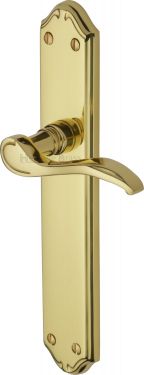 Click Here To Enlarge This Photo Of MM827-PB Heritage Brass Door Handle Lever Latch Verona Design Polished Brass Finish