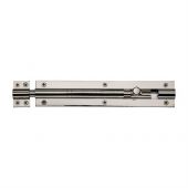 C1584 8-PNF Heritage Brass Door Bolt Straight 8" x 1 &half;"" Polished Nickel Finish
