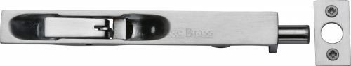 Click Here To Enlarge This Photo Of C1680 8-SC Heritage Brass Lever Action Flush Bolt 8" x &period;&frac34;" Satin Chrome Finish