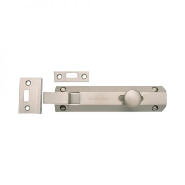 Click Here To Enlarge This Photo Of C1694 6-SN Heritage Brass Door Bolt Necked Flat 6" Satin Nickel Finish