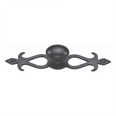 Click Here To Enlarge This Photo Of C3072 32-BKMT Heritage Brass Cabinet Knob Oval&sol;Backplate Design 32mm Matt Black Finish