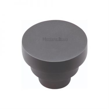 Click Here To Enlarge This Photo Of C3624 32-BKMT Heritage Brass Cabinet Knob Round Stepped Design 32mm Matt Black Finish