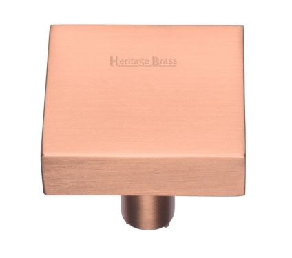 Click Here To Enlarge This Photo Of C3685 38-SRG Heritage Brass Cabinet Knob Square Design 38mm Satin Rose Gold Finish