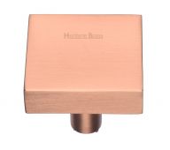 C3685 38-SRG Heritage Brass Cabinet Knob Square Design 38mm Satin Rose Gold Finish