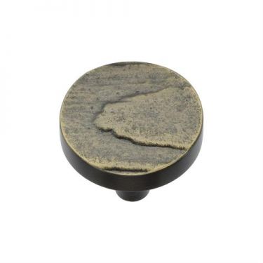 Click Here To Enlarge This Photo Of C3697 32-AB Heritage Brass Cabinet Knob Round Pine Design 32mm Aged Brass Finish