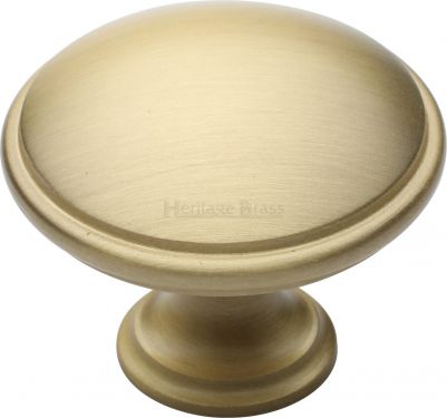 Click Here To Enlarge This Photo Of C3950 38-SB Heritage Brass Cabinet Knob Domed Design 38mm Satin Brass Finish