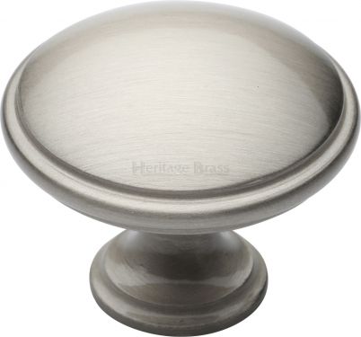 Click Here To Enlarge This Photo Of C3950 38-SN Heritage Brass Cabinet Knob Domed Design 38mm Satin Nickel Finish