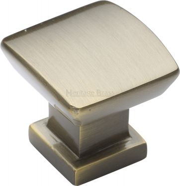 Click Here To Enlarge This Photo Of C4382 25-AT Heritage Brass Cabinet Knob Plinth Design with Base 25mm Antique Brass Finish