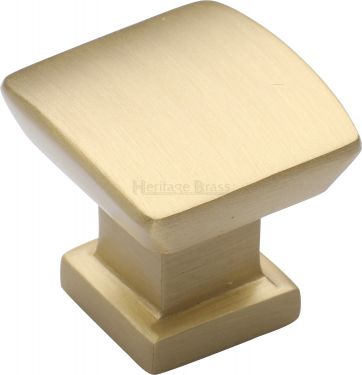 Click Here To Enlarge This Photo Of C4382 25-SB Heritage Brass Cabinet Knob Plinth Design with Base 25mm Satin Brass Finish