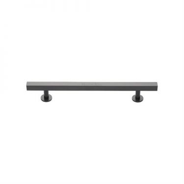 Click Here To Enlarge This Photo Of C4760 96-MB Heritage Brass Cabinet Pull Square Design with Footings 96mm ctc Matt Bronze Finish