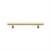 C4760 96-PB Heritage Brass Cabinet Pull Square Design with Footings 96mm ctc Polished Brass Finish