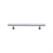 C4760 96-PC Heritage Brass Cabinet Pull Square Design with Footings 96mm ctc Polished Chrome Finish