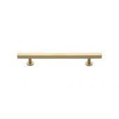 C4760 96-SB Heritage Brass Cabinet Pull Square Design with Footings 96mm ctc Satin Brass Finish