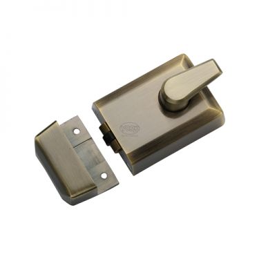 Click Here To Enlarge This Photo Of NL-R3060-AT M&period;Marcus York 60mm Roller Bolt Nightlatch Antique Brass Finish