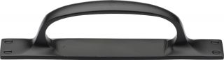 FB1142 228 M&period;Marcus Black Iron Rustic Cabinet Pull Handle on Plate 228mm