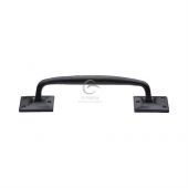 FB1150 305 M&period;Marcus Black Iron Rustic Door Pull Handle Cranked Design 12"