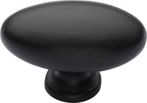 Click Here To Enlarge This Photo Of FB118 50 M&period;Marcus Black Iron Rustic Cabinet Knob Oval Design 50mm