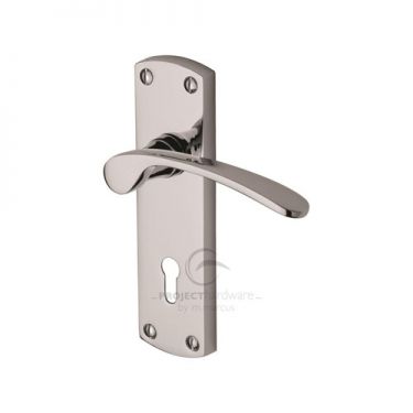 Click Here To Enlarge This Photo Of PR400-PC M&period;Marcus Project Hardware Door Handle Lever Lock Luca Design Polished Chrome Finish