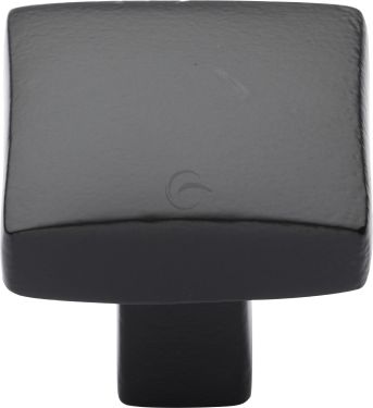 Click Here To Enlarge This Photo Of FB3678 32 M&period;Marcus Black Iron Rustic Cabinet Knob Square Convex Design 32mm