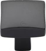 FB3678 32 M&period;Marcus Black Iron Rustic Cabinet Knob Square Convex Design 32mm